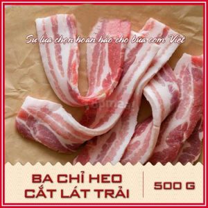 Miễn phí vận chuyển - HCM - Ba chỉ heo cắt lát trải (500g) (Tỷ lệ thịt/mỡ là 6/4) - Thích hợp với các món nướng, xông khói, xào, nhúng lẩu... [Chỉ giao Quận 9, Quận 2, Thủ Đức] - Phân phối bởi TopMeal