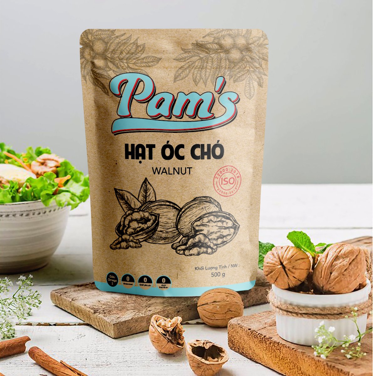 54dc87d1fd75cc29724d99a4efc0bf8b Hạt Óc Chó Mỹ Chính Hãng PAM'S PAHOCTU500, Hạt Óc Chó nhập khẩu từ Mỹ, chất lượng cao, giòn béo, thơm ngon (500g)