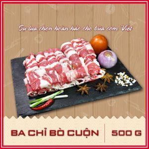 Miễn phí vận chuyển - HCM - Ba chỉ bò cuộn (500g) (Tỷ lệ thịt/mỡ là 6/4) - Thích hợp với các món nướng BBQ, nhúng lẩu, kho,... - [Chỉ giao Quận 9, Quận 2, Thủ Đức] - Phân phối bởi TopMeal